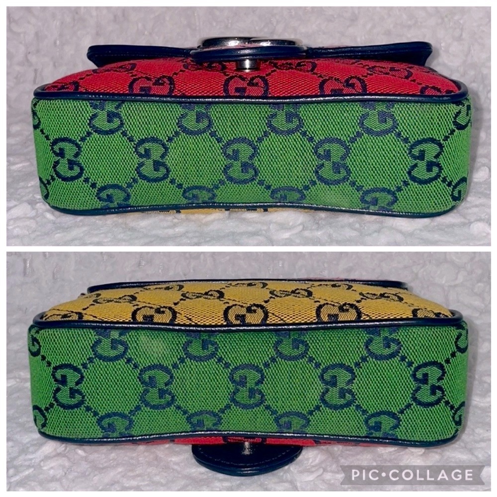 Gucci Guccissima GG Marmont Multicolor Colorblock Quilted Super Mini Bag 476433 - Picture 9 of 17